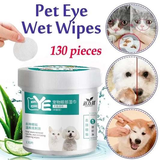 130 Pcs/Set of Dog and Cat Cleaning Wipes Pet Eye Wipes