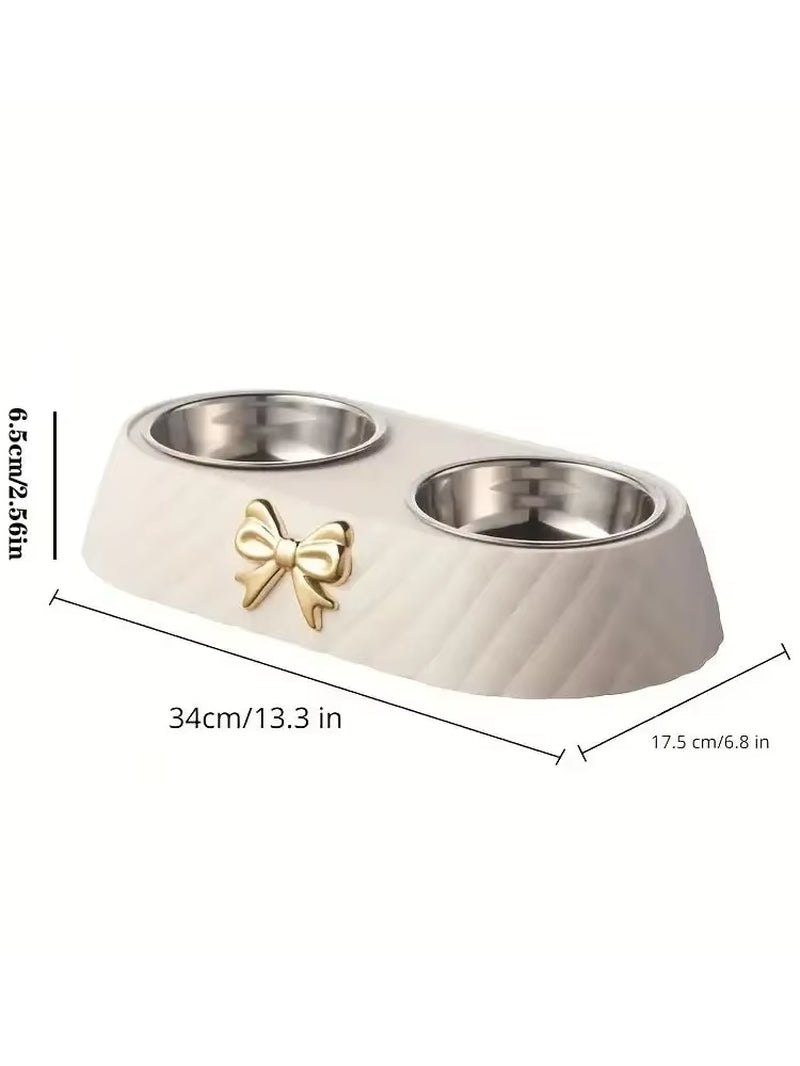 Pet Supplies Bow Tie Cat Food Bowl