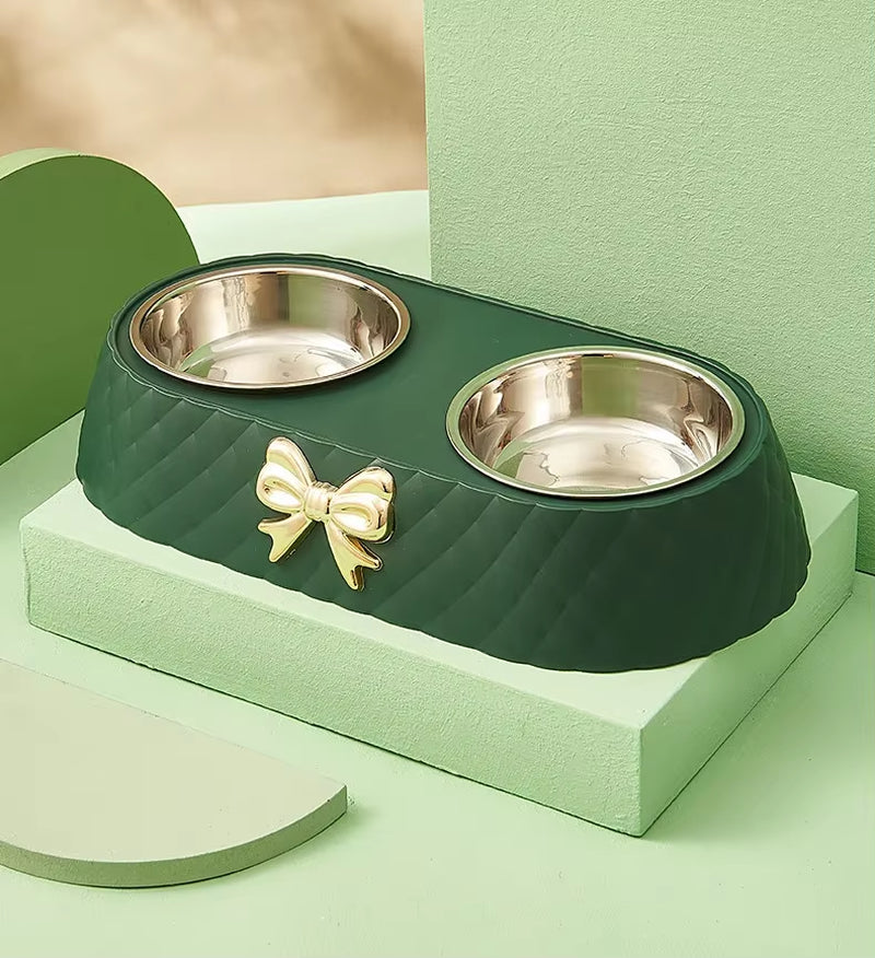 Pet Supplies Bow Tie Cat Food Bowl