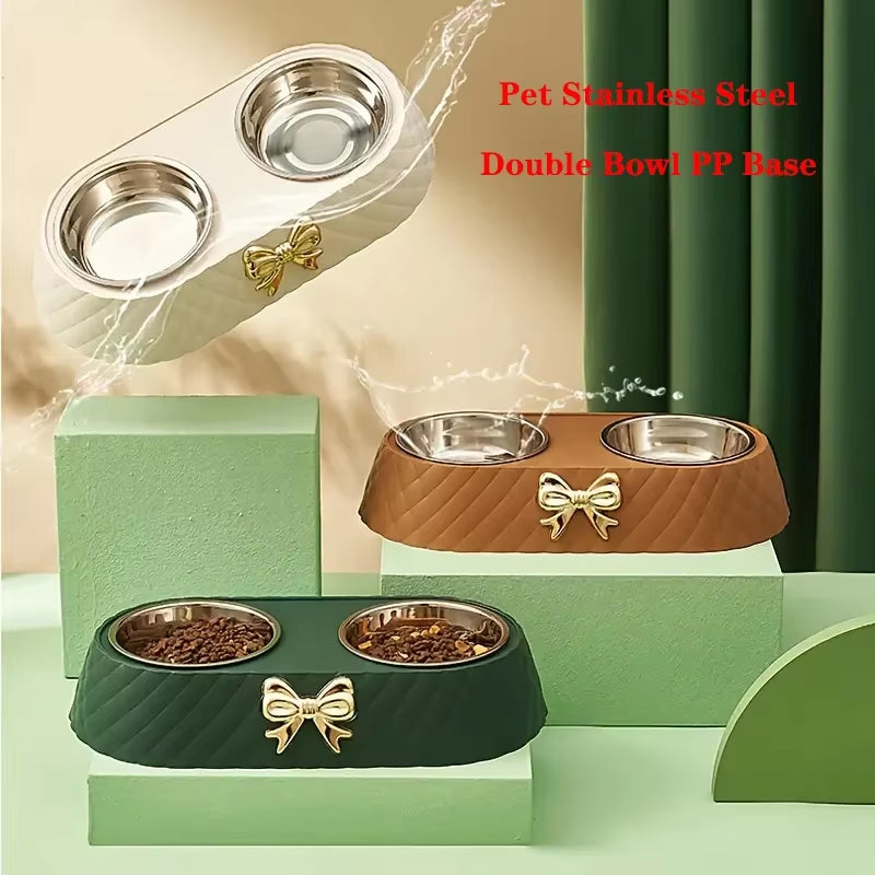 Pet Supplies Bow Tie Cat Food Bowl