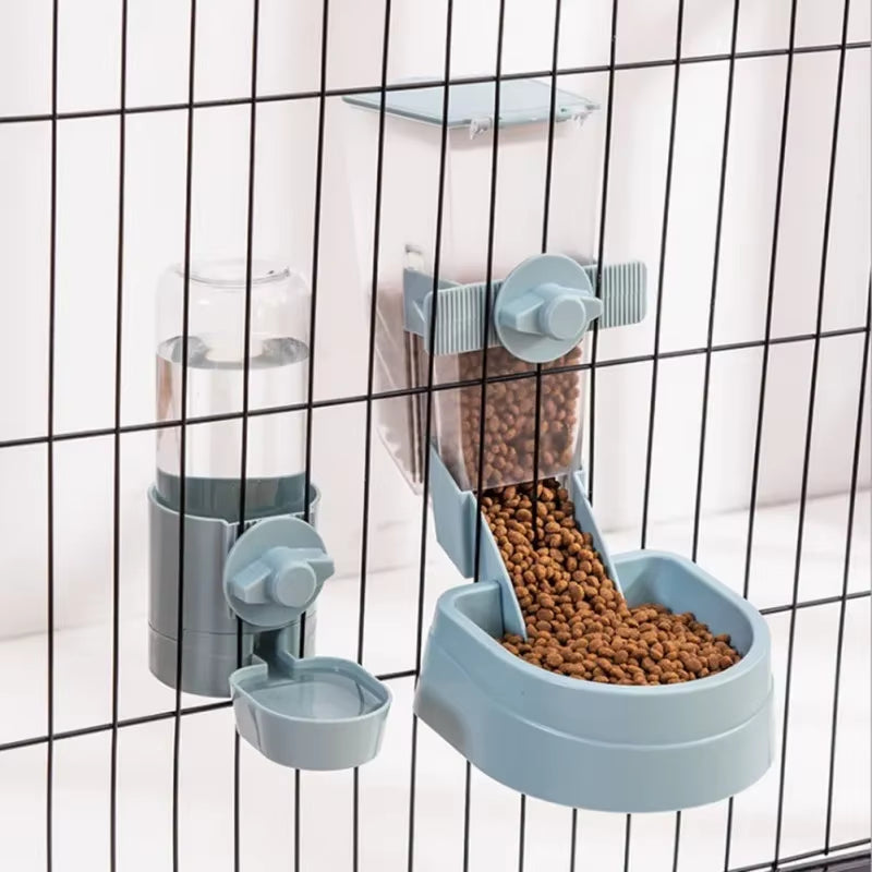 Pet Food Hanging Bowl for Cage Hanging Pet Cage Automatic Feeder for Small Medium Animals Cats Dogs Drinking Fountain Feeder