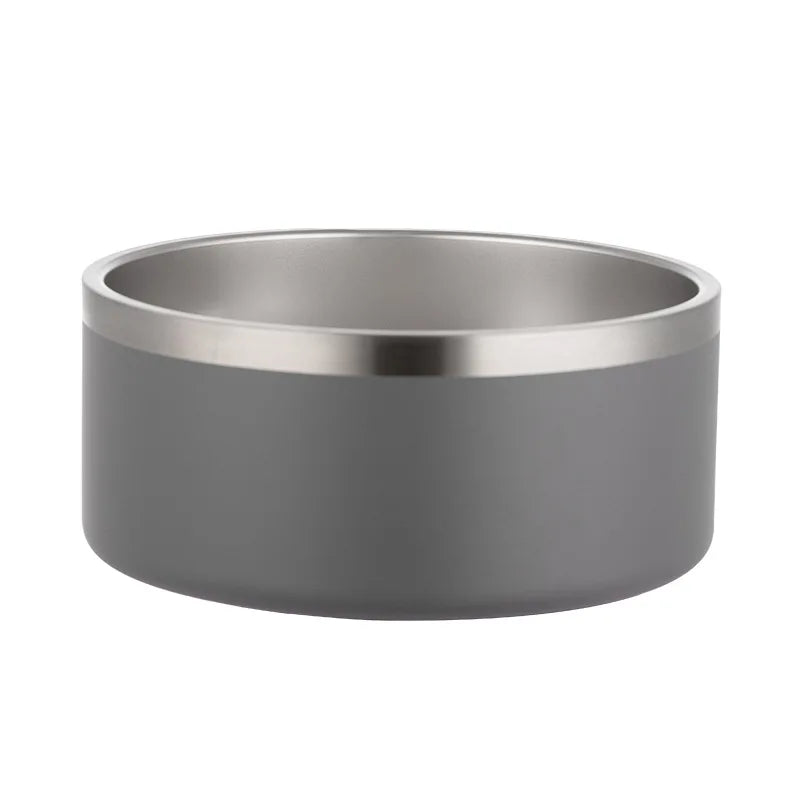 New 32Oz 64Oz Dog Bowl Double Wall Non-Slip Stainless Steel