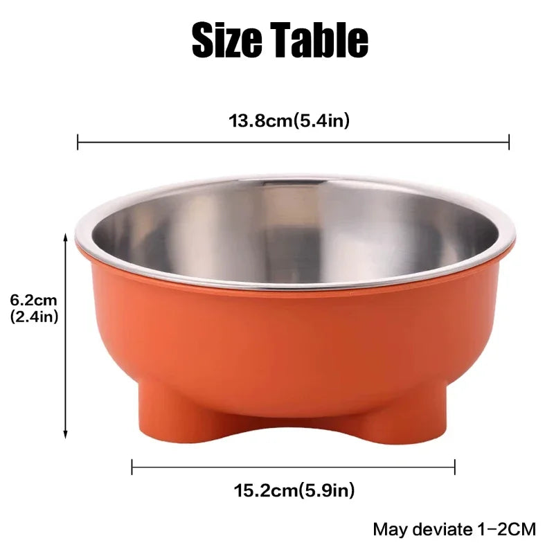 A Stainless Steel Pet Dog Bowl anti Slip Four-Legged Solid Color 