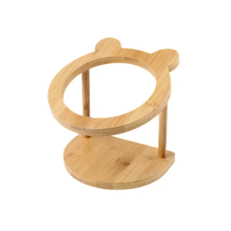 Cute Dog Accessories High-End Pet Bowl Bamboo Shelf Ceramic