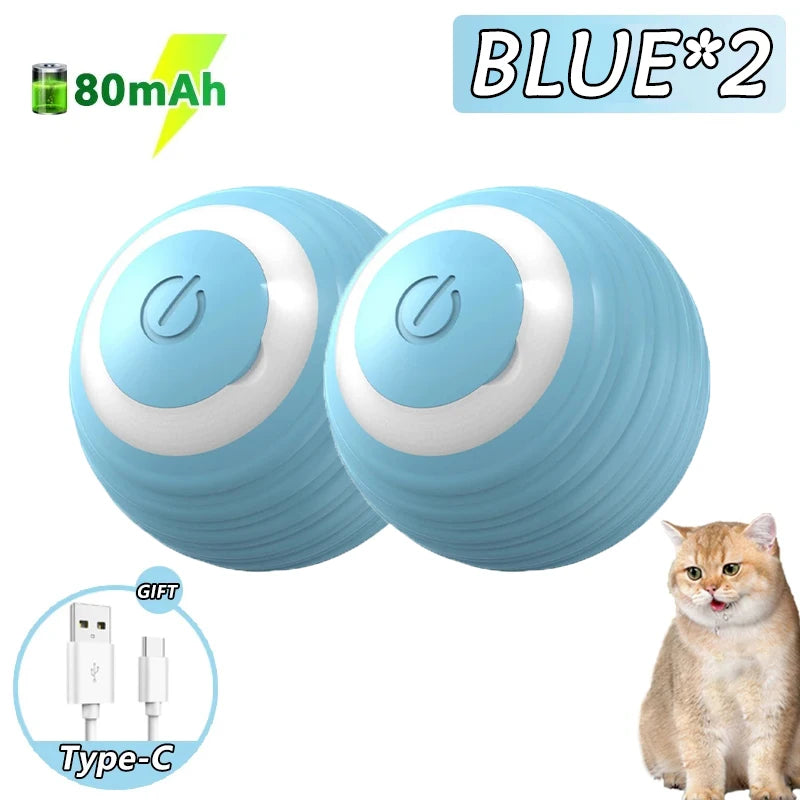 2PCS Cat Interactive Ball Indoor Automatic Rolling Magic Ball