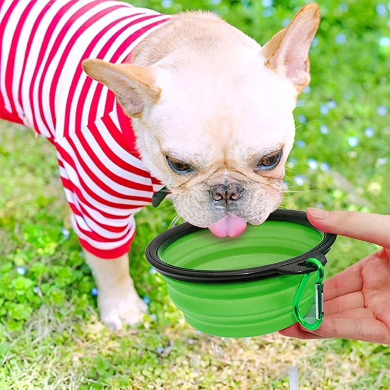 Portable Pet Food Bowl Durable TPR Bowl Cat and Dog Food Pet Silicone 