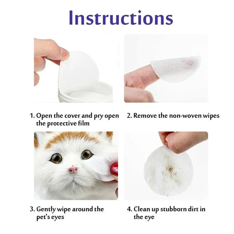 130 Pcs/Set of Dog and Cat Cleaning Wipes Pet Eye Wipes