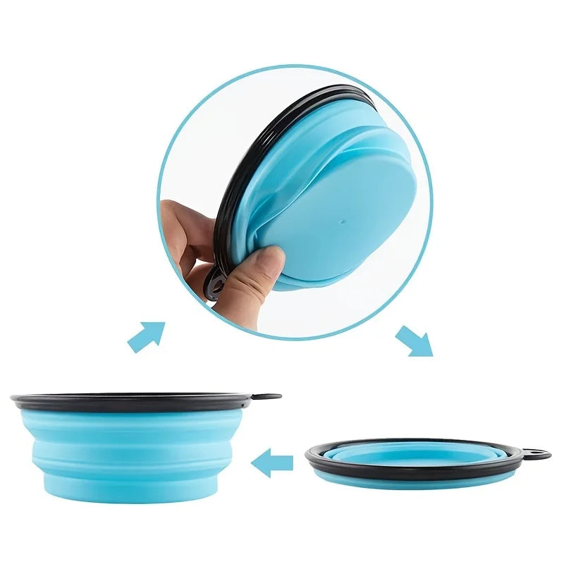 Portable Pet Food Bowl Durable TPR Bowl Cat and Dog Food Pet Silicone 