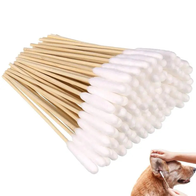 100Pcs Pet Dog Ear Cleaner Cotton Buds 