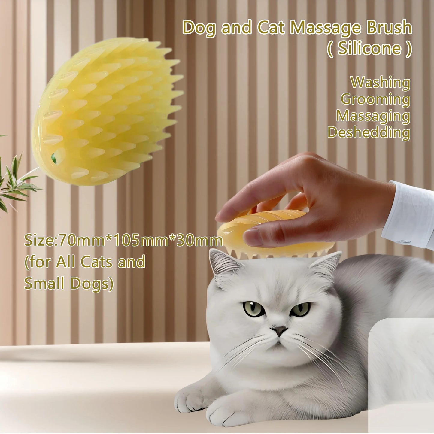 Soft Gentle Silicone Bristles Dog Cat Massage Brush Combs Cleaner