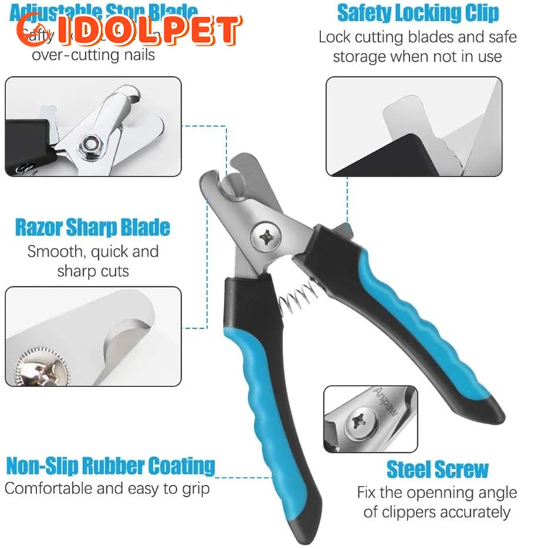 Professional Pet Nail Clipper with Safety Guard Stainless Steel 