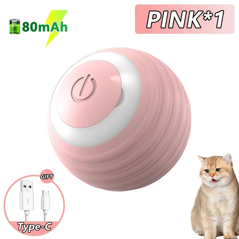 2PCS Cat Interactive Ball Indoor Automatic Rolling Magic Ball