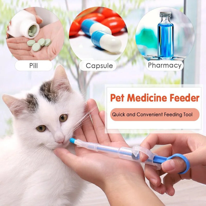 Pet Medicine Feeder Syringe Pill Gun Push Dispenser