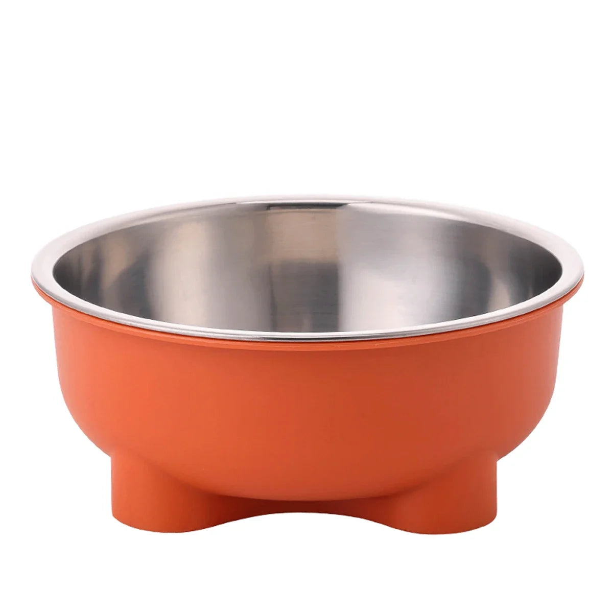 A Stainless Steel Pet Dog Bowl anti Slip Four-Legged Solid Color 