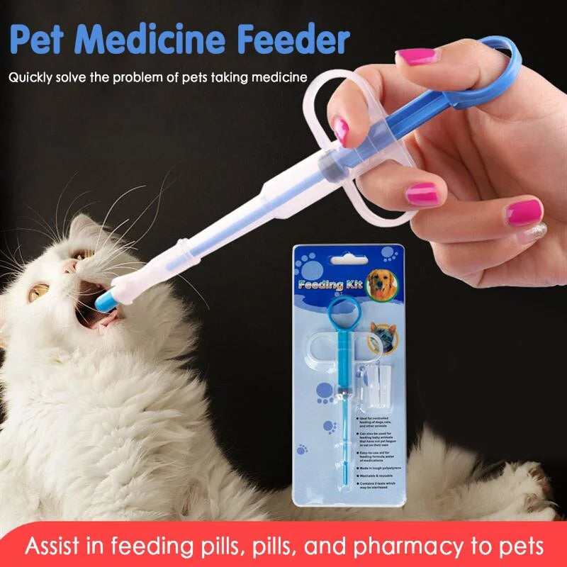 Pet Medicine Feeder Syringe Pill Gun Push Dispenser