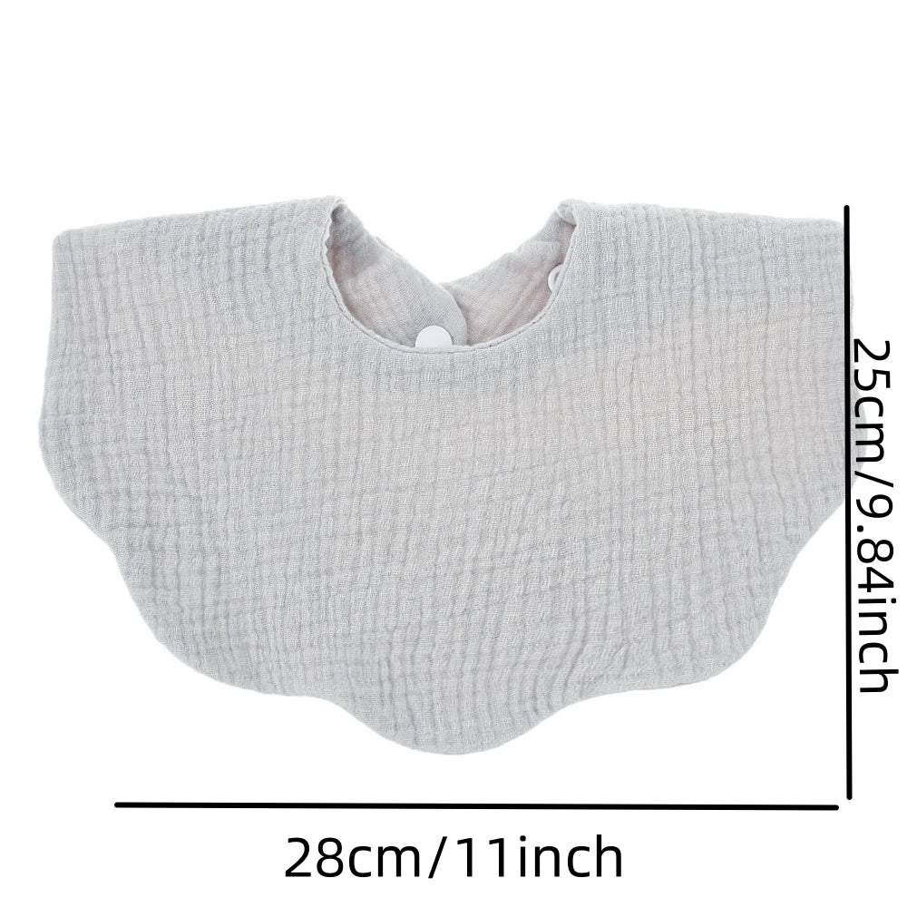 1Pcs Cotton Soft Baby Bibs Solid Color Infant Bib 