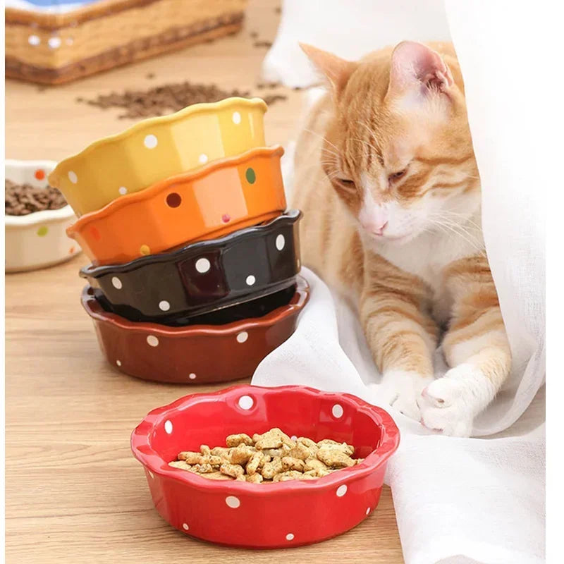 Cute Dog Accessories High-End Pet Bowl Bamboo Shelf Ceramic