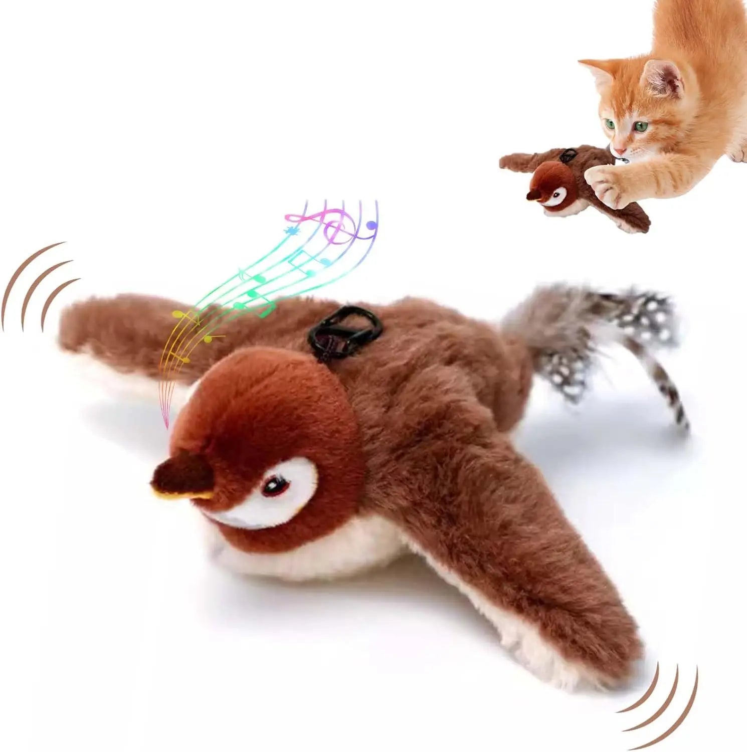 Interactive Cat Toy Chirping Bird , 2025 New Rechargeable Interactive