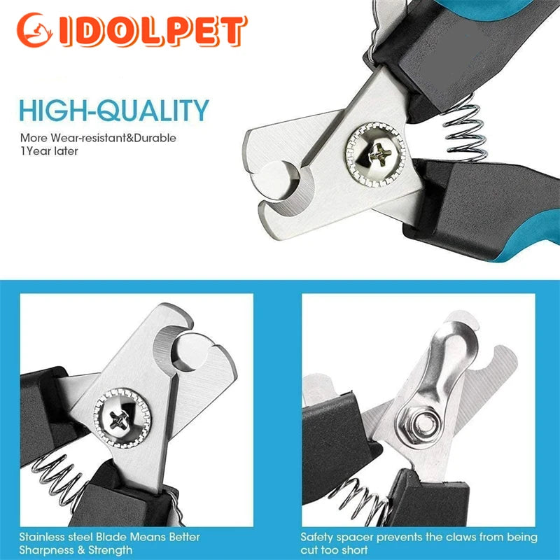 Professional Pet Nail Clipper with Safety Guard Stainless Steel 