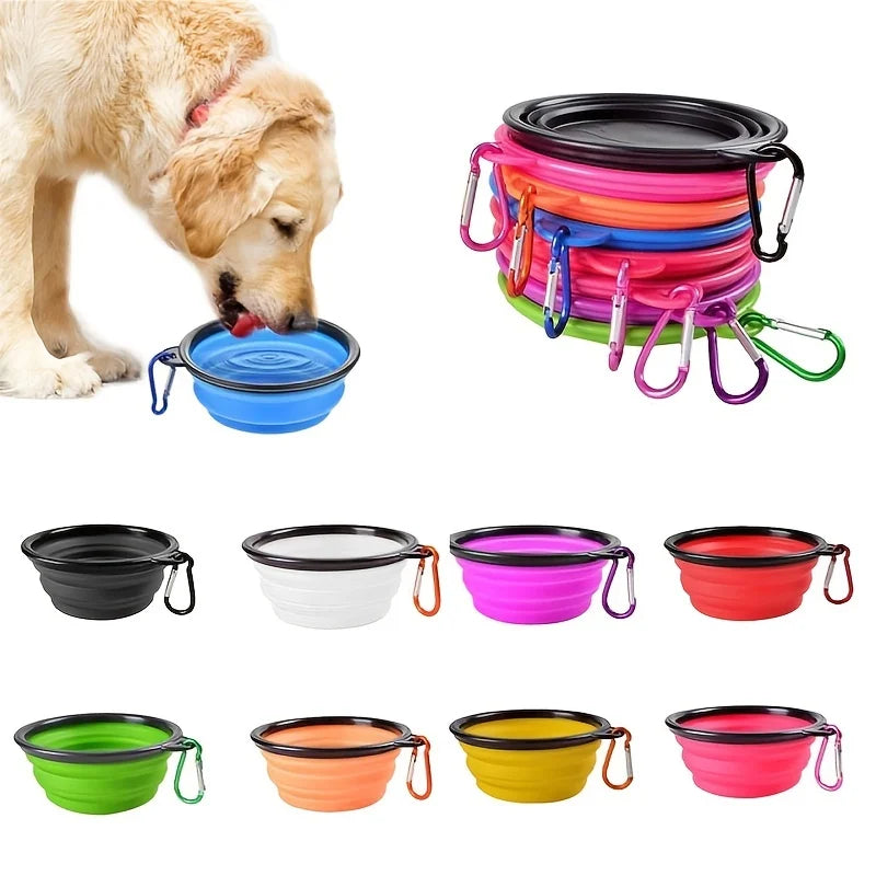 Portable Pet Food Bowl Durable TPR Bowl Cat and Dog Food Pet Silicone 