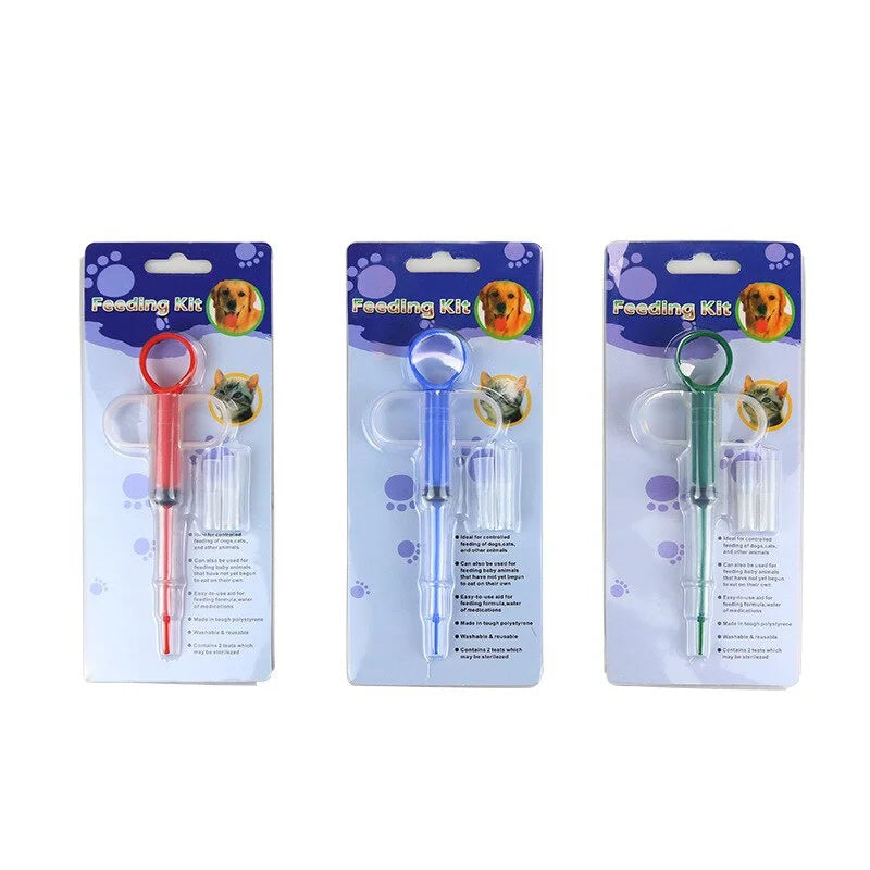 Pet Medicine Feeder Syringe Pill Gun Push Dispenser