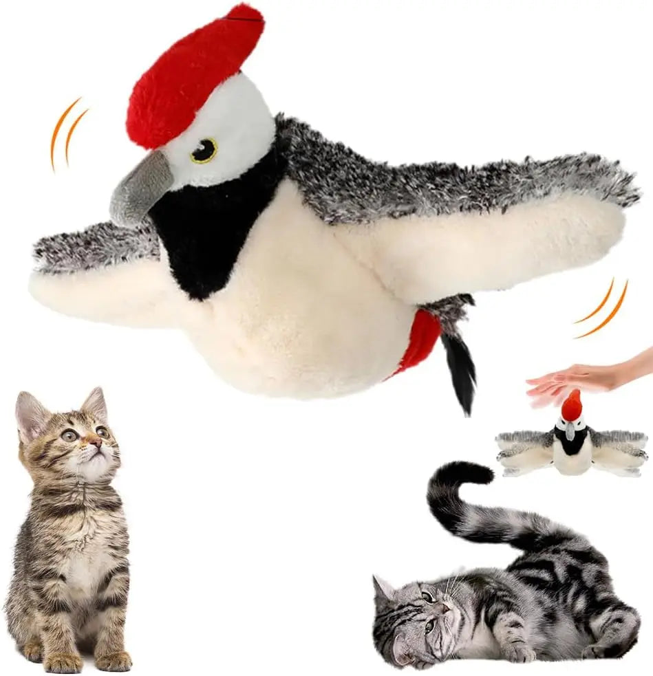 Interactive Cat Toy Chirping Bird , 2025 New Rechargeable Interactive