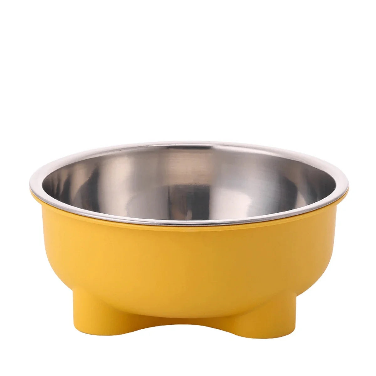 A Stainless Steel Pet Dog Bowl anti Slip Four-Legged Solid Color 