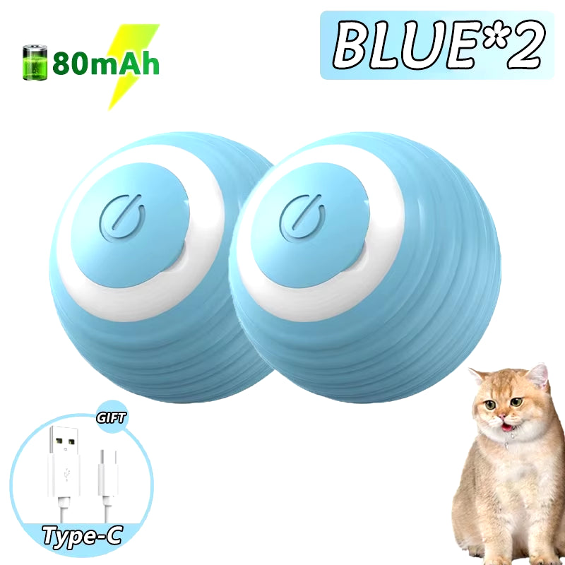 2PCS Cat Interactive Ball Indoor Automatic Rolling Magic Ball