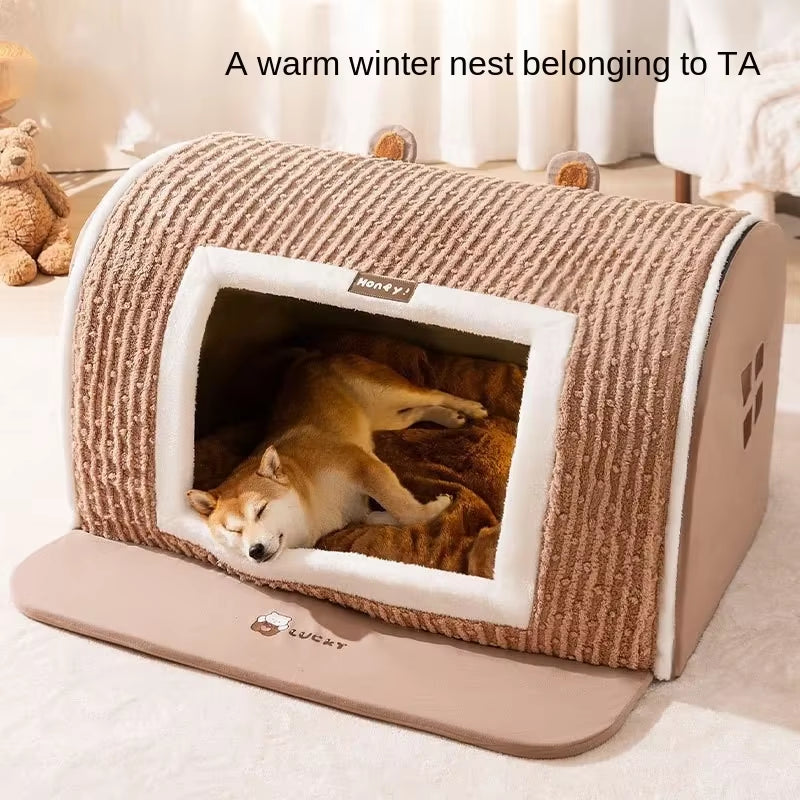 Winter New Dog Three-Dimensional Bear Curved Room