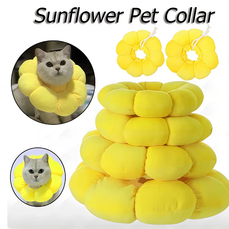 Pets Cats after Surgery Wound Protective Collar Cotton Soft Adjustable